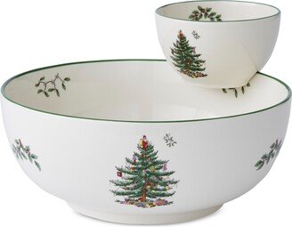 Christmas Tree Tiered 2-Pc. Porcelain Chip & Dip Set