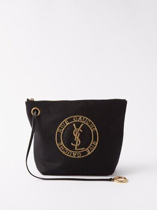 Rive Gauche-embroidered Felt Pouch