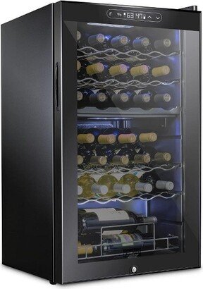Schmecke 33 Bottle Dual Zone Wine Fridge, Cooler Refrigerator W/Lock