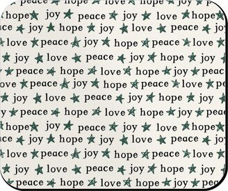 Mouse Pads: Peace Love Hope Joy - Beige Mouse Pad, Rectangle Ornament, Beige