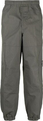 Compass-motif cotton tapered trousers-AA