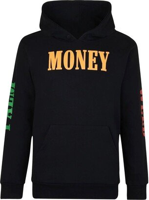 Money Weed Logo Printed Hoodie