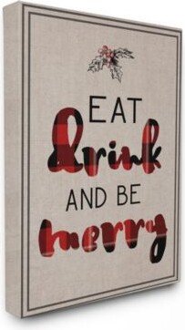 Eat Drink Be Merry Typography Canvas Wall Art Collection