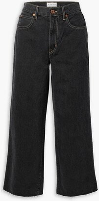 Grace cropped frayed high-rise wide-leg jeans