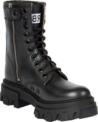 Black Leather Combat Boots By Urbnkicks