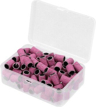 Unique Bargains 80 Grit Nail Drill Bits Sanding Bands Gel File Polish Remover For Electric Nail Tools Rose Red 100 Pcs