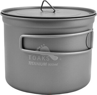 TOAKS 900ml D115mm Titanium Camping Cooking Pot with Foldable Handles