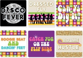 Big Dot Of Happiness 70's Disco - Funny 1970s Disco Fever Party Decor - Drink Coasters - Set of 6