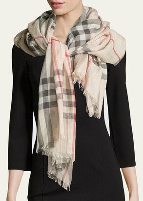 Giant Check Gauze Scarf