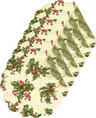 Holly Round Placemat, Set of 6