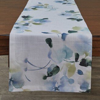 Hidden Beauty Printed Table Runner - 72L - White