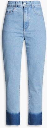 Frankie cropped two-tone high-rise slim-leg jeans