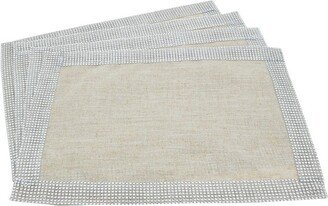 Saro Lifestyle Studded Placemat (Set of 4), Silver, 14