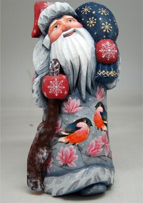 G.DeBrekht Woodcarved and Hand Painted Red Robbin Santa Masterpiece Signature Figurine