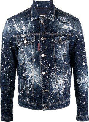 Paint Splatter Denim Jacket-AB