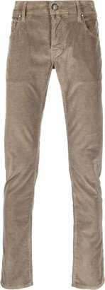 Low-Rise Slim-Fit Corduroy Trousers