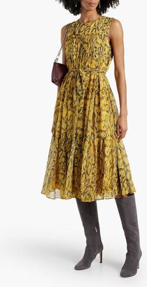 Robert tiered printed chiffon midi dress