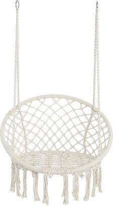 Indoor/Outdoor Hammock Chair Macrame Swing, 300 lbs. Weight Capacity