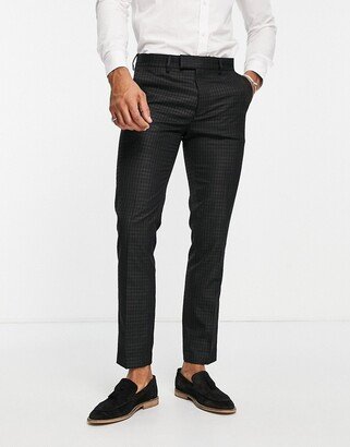 skinny jacquard pants in black