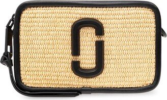 Logo Plaque Woven Crossbody Bag