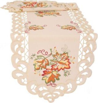 Thankful Leaf Embroidered Cutwork Fall Table Runner Collection