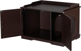 Cat Litter Box Enclosure Cabinet, Large Wooden Indoor Storage