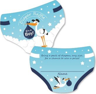 Big Dot of Happiness Boy Special Delivery - Diaper Shaped Raffle Ticket Inserts - It’s A Boy Stork Baby Shower Activities - Diaper Raffle Game - 24 Ct