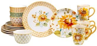 Sunflowers Forever Dinnerware Set, 16 Piece