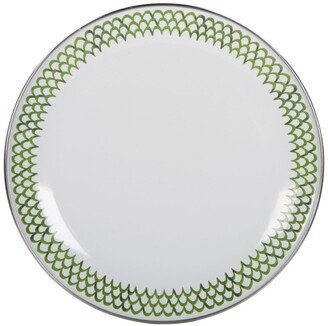 Scallop Enamelware Sandwich Plates, Set of 4