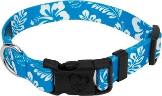 Country Brook Petz Deluxe Blue Hawaiian Dog Collar - Made in The U.S.A. (5/8 Inch, Small)