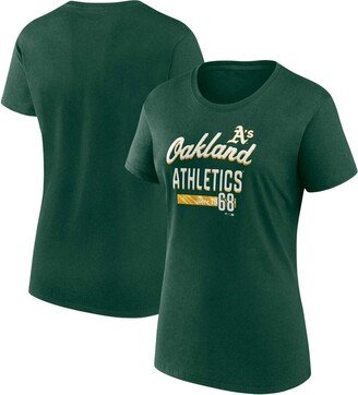 Women's Branded Green Oakland Athletics Logo Fitted T-shirt