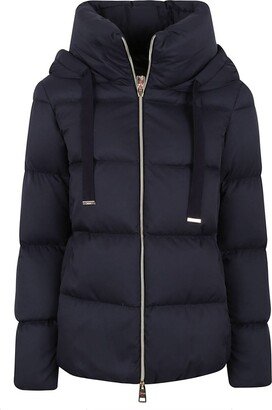 Funnel-Neck Zipped Padded Puffer Jacket-AA