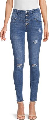 Gemma Rae Skinny High Rise Distressed Jeans