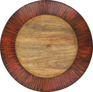 SARO LIFESTYLE Earthy Wood Grain Charger Plate (Set of 4)