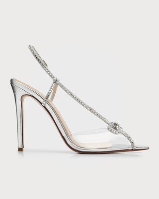 Kay See-Through Crystal Bow Slingback Pumps