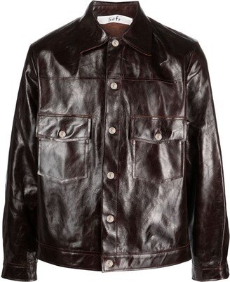 Lorenzo button-up leather jacket