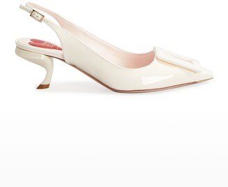 55mm Patent Buckle Slingback Pumps