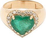 Heart Diamond Pinky Ring in Metallic Gold