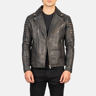 Armand Distressed Brown Leather Biker Jacket