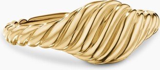 Sculpted Cable Micro Pinky Ring in 18K Yellow Gold Women's Size 6.5