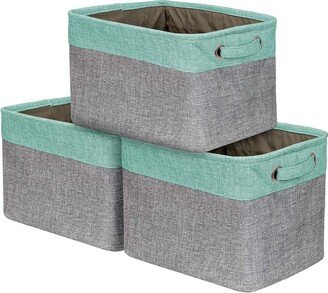 Teal Twill Storage Basket - Set of 3