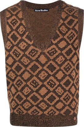 Argyle Intarsia-Knit Vest