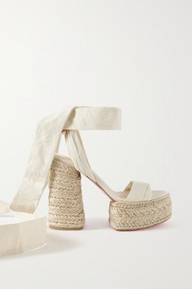 Mariza Du Desert 130 Gabardine Espadrille Platform Sandals - White