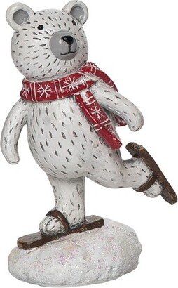 Resin 5.5 in. White Christmas Skiing Winter Critter Figurine