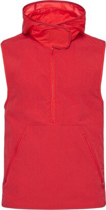 Hooded Touch-Strap Gilet Jacket