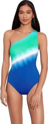 Cabana Ombre One Shoulder One-Piece (Multicolored) Women's Swimsuits One Piece