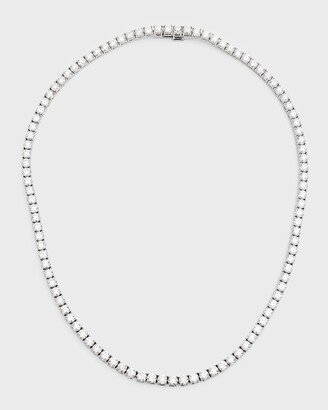 Neiman Marcus Diamonds 18K White Gold Round Diamond Tennis Necklace, 25.75tcw