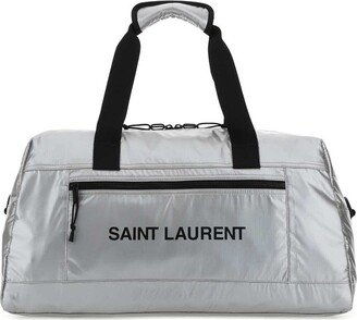 Logo Printed Zip-Up Luggage Bag