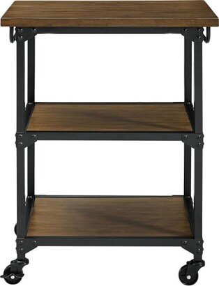 Kane Multifunction Cart Rustic Antique Oak/Black