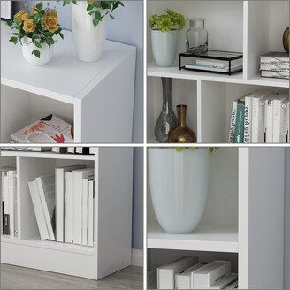 FUFU&GAGA 40.9'' H x 55.1'' W Geometric Bookcase Living room storage bookshelf